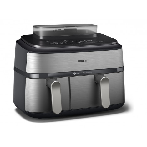Philips Dual Basket Airfryer | NA555/00 5000 series | Power 2750 W | Capacity 9 L | RapidAir Plus | Silver