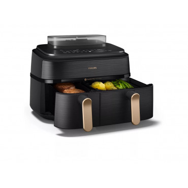 Philips Dual Steam Air Fryer | NA552/00 5000 Series | Power 2750 W | Capacity 9 L | RapidAir Plus | Black