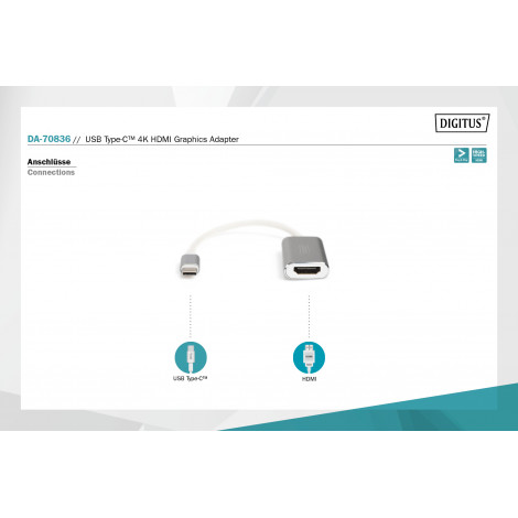 Digitus USB-C 3.2 Gen 1 to HDMI Graphic Adapter | DA-70836