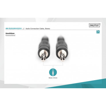 Digitus Audio Connection Cable, Stereo | AK-510100-015-S