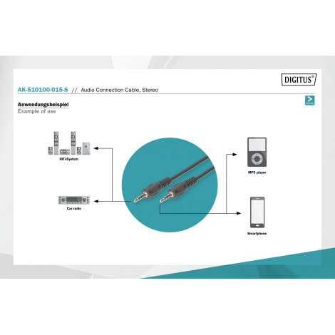Digitus Audio Connection Cable, Stereo | AK-510100-015-S