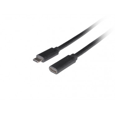 Lanberg USB-C M/F 3.1 Cable | CA-USBE-20CC-0015-BK
