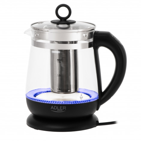 Adler Kettle | AD 1299 | Electric | 2200 W | 1.5 L | Glass | 360 rotational base | Black