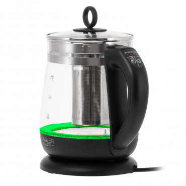Adler Kettle | AD 1299 | Electric | 2200 W | 1.5 L | Glass | 360 rotational base | Black