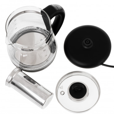 Adler Kettle | AD 1299 | Electric | 2200 W | 1.5 L | Glass | 360 rotational base | Black
