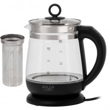 Adler Kettle | AD 1299 | Electric | 2200 W | 1.5 L | Glass | 360 rotational base | Black