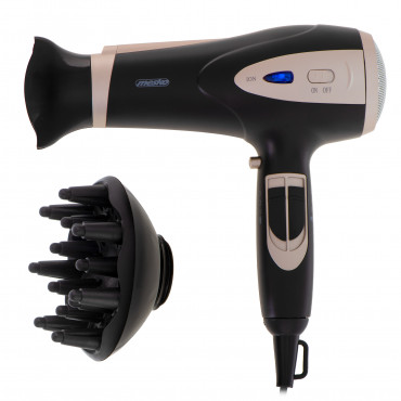 Mesko Hair Dryer | MS 2287 | 2200 W | Number of temperature settings 3 | Diffuser nozzle | Black/Champagne