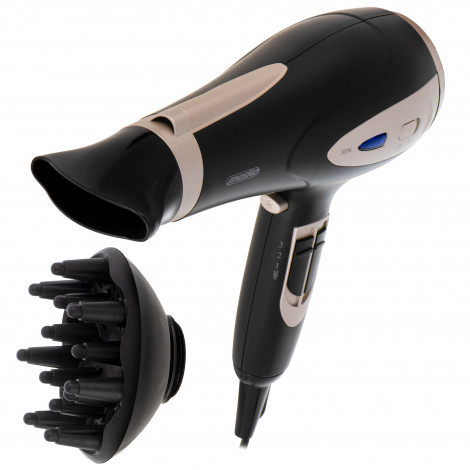 Mesko Hair Dryer | MS 2287 | 2200 W | Number of temperature settings 3 | Diffuser nozzle | Black/Champagne