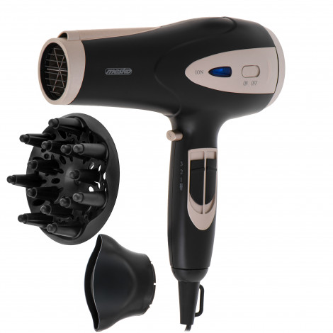 Mesko Hair Dryer | MS 2287 | 2200 W | Number of temperature settings 3 | Diffuser nozzle | Black/Champagne