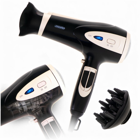 Mesko Hair Dryer | MS 2287 | 2200 W | Number of temperature settings 3 | Diffuser nozzle | Black/Champagne