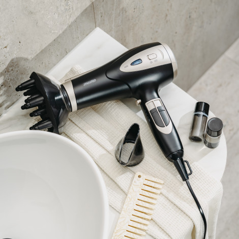 Mesko Hair Dryer | MS 2287 | 2200 W | Number of temperature settings 3 | Diffuser nozzle | Black/Champagne