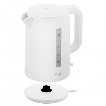 Adler Kettle | AD 1386 | Electric | 1850 W | 2.2 L | Plastic | 360 rotational base | White
