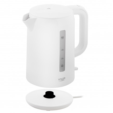 Adler Kettle | AD 1386 | Electric | 1850 W | 2.2 L | Plastic | 360 rotational base | White