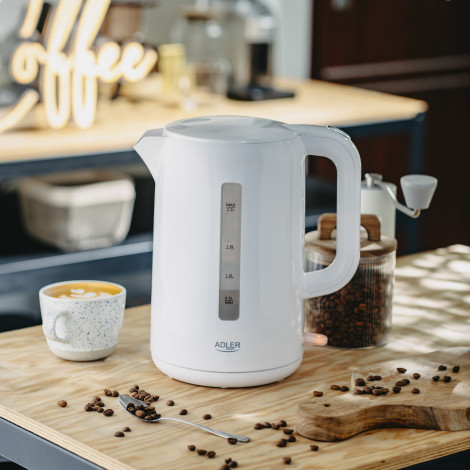 Adler Kettle | AD 1386 | Electric | 1850 W | 2.2 L | Plastic | 360 rotational base | White