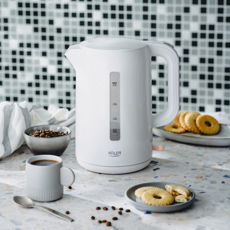 Adler Kettle | AD 1386 | Electric | 1850 W | 2.2 L | Plastic | 360 rotational base | White
