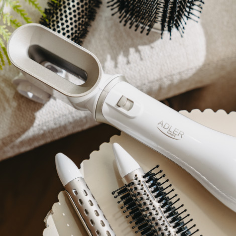 Adler 5-in-1 Curling Iron-Dryer | AD 2027 | Number of heating levels 2 | 1200 W | White/Champagne