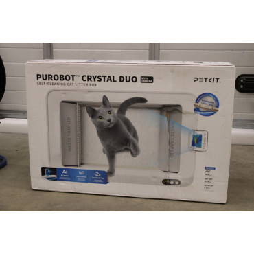 SALE OUT. PETKIT Purobot Crystal Duo with Camera Self-Cleaning Cat Litter Box | White | DAMAGED PACKAGING
