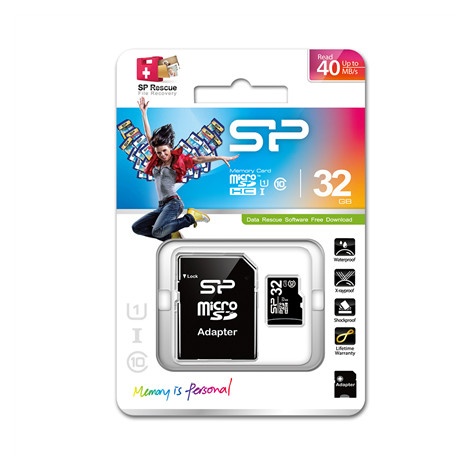 Silicon Power | 32 GB | MicroSDHC | Flash memory class 10 | SD adapter