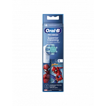 Oral-B Replacement Toothbrush Heads | EB10 4 refill Spiderman | Heads | For kids | Number of brush heads included 4
