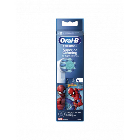 Oral-B Replacement Toothbrush Heads | EB10 4 refill Spiderman | Heads | For kids | Number of brush heads included 4