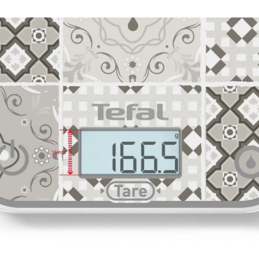 TEFAL Electronic Kitchen Scale | Optiss BC50D6V0 | Graduation 0.5/1 g | Display type LCD | Mozaic Decor