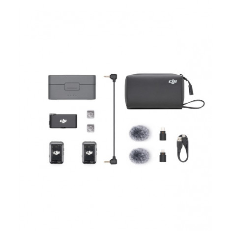 DJI | Mic 2 Wireless Microphone Set, 2 TX + 1 RX + Charging Case