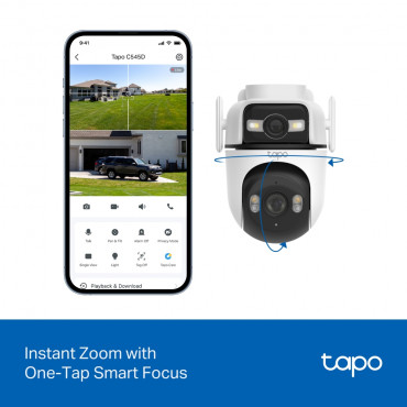 TP-LINK | Dual Lens Security Wi-Fi Camera | Tapo C545D | Dome | 3 MP | 6mm | IP66 | H.264 | MicroSD, up to 512 GB