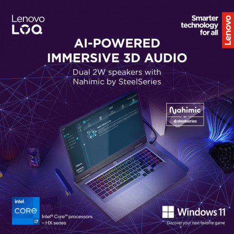 Lenovo LOQ 17IRX10 17.3 FHD i7-13650HX/16GB/1TB/NVIDIA GF RTX 5060 8GB/WIN11 Home/ENG Backlit kbd/Luna Grey/2Y Warranty | Lenovo