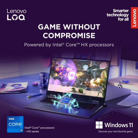 Lenovo LOQ 17IRX10 17.3 FHD i7-13650HX/16GB/1TB/NVIDIA GF RTX 5060 8GB/WIN11 Home/ENG Backlit kbd/Luna Grey/2Y Warranty | Lenovo