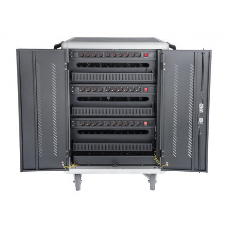 Digitus | Black | Charging Trolley 30 Notebooks / Tablets up to 16" | Pressure lock system with swiveling lever handle on the fr