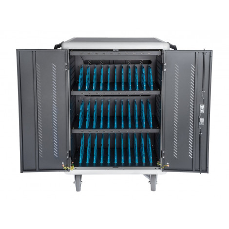 Digitus | Black | Charging Trolley 30 Notebooks / Tablets up to 16" | Pressure lock system with swiveling lever handle on the fr