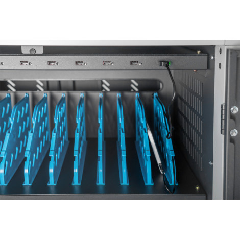 Digitus | Black | Charging Trolley 30 Notebooks / Tablets up to 16" | Pressure lock system with swiveling lever handle on the fr