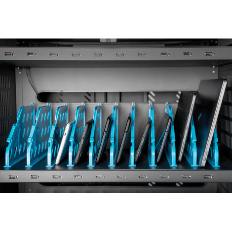 Digitus | Black | Charging Trolley 30 Notebooks / Tablets up to 16" | Pressure lock system with swiveling lever handle on the fr