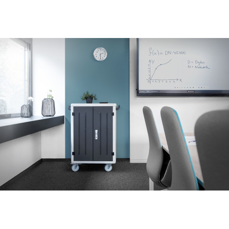 Digitus | Black | Charging Trolley 30 Notebooks / Tablets up to 16" | Pressure lock system with swiveling lever handle on the fr