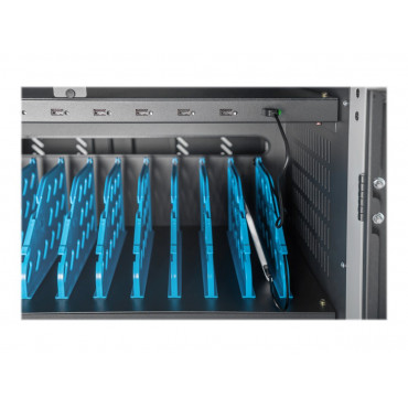 Digitus | Black | Charging Trolley 30 Notebooks / Tablets up to 16" | Pressure lock system with swiveling lever handle on the fr