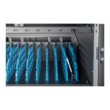 Digitus | Black | Charging Trolley 30 Notebooks / Tablets up to 16" | Pressure lock system with swiveling lever handle on the fr