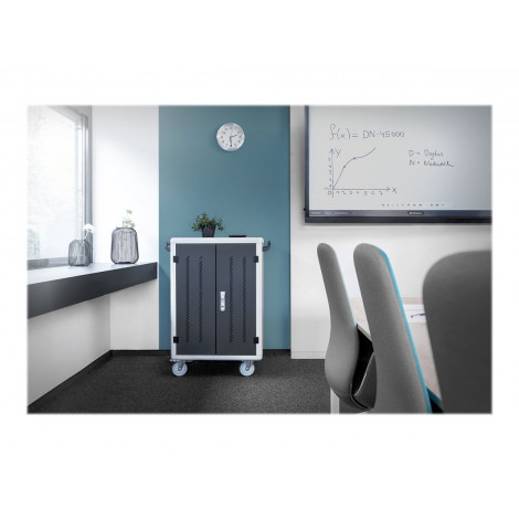 Digitus | Black | Charging Trolley 30 Notebooks / Tablets up to 16" | Pressure lock system with swiveling lever handle on the fr