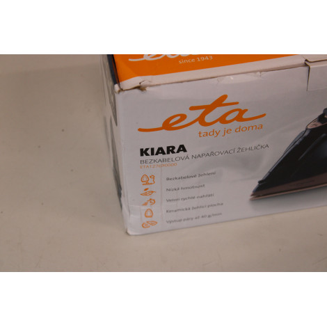 SALE OUT. ETA ETA127690000 Kiara Iron, Ceramic, 2200 W, Water tank 220 ml, Black | ETA | Iron | Kiara ETA127690000 | Cordless St