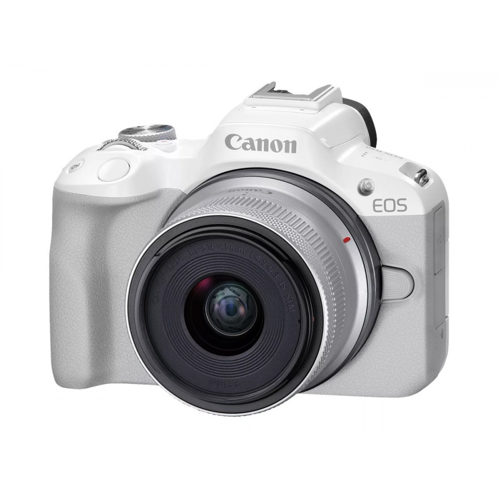 Canon | EOS R50 WH + RF-S 18-45mm F4.5-6.3 IS STM (SIP) | Megapixel 24.2 MP | Image stabilizer | ISO sensitivity (max) 32000 | D