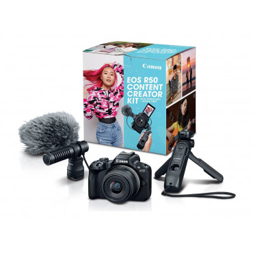 Canon EOS | R50 V Mirrorless Camera Content Creator Kit | Megapixel 24.2 MP | Image stabilizer | ISO sensitivity (max) 32000 | W