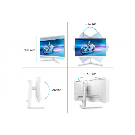 Philips 27M2N6501L/00 | 27 " | QD-OLED | 16:9 | 240 Hz | 0.03 ms | 2560 x 1440 pixels | 400 cd/m | HDMI ports quantity 2 | White