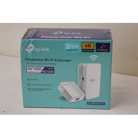 SALE OUT. TP-LINK Gigabit Powerline Kit | TL-WPA7517 | 10/100/1000 Mbit/s | Ethernet LAN (RJ-45) ports 1+1 | 802.11ac | 2GHz/5GH