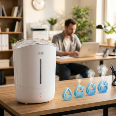 Adler Humidifier | AD 7971 | 30 W | Water tank capacity 5 L | Ultrasonic | Humidification capacity 100-250 ml/hr | White