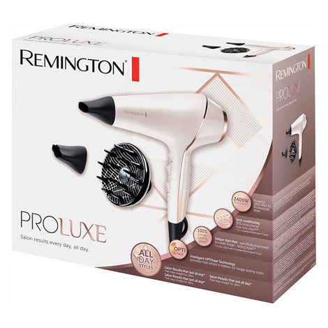 Remington | Hair dryer | ProLuxe AC9140 | 2400 W | Number of temperature settings 3 | Ionic function | Diffuser nozzle | White/G
