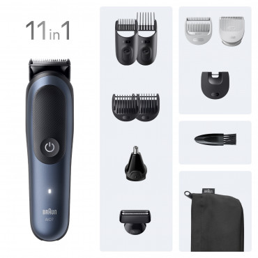 Braun 11in1 Grooming Kit | All-in-One Series 7 AIO7540 | Cordless | Number of length steps 14 | Black/Blue