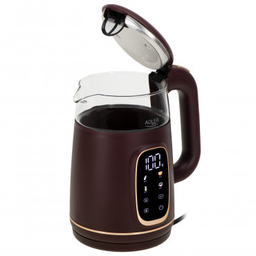 Adler Kettle with LED Display | AD 1305 | Electric | 2200 W | 1.7 L | Plastic | 360 rotational base | Burgundy