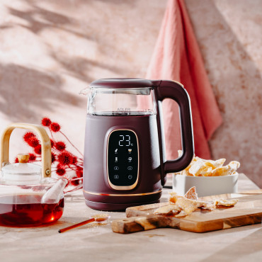 Adler Kettle with LED Display | AD 1305 | Electric | 2200 W | 1.7 L | Plastic | 360 rotational base | Burgundy