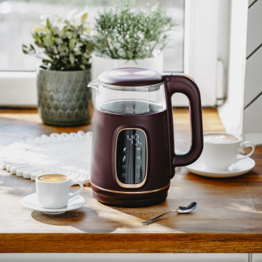 Adler Kettle with LED Display | AD 1305 | Electric | 2200 W | 1.7 L | Plastic | 360 rotational base | Burgundy