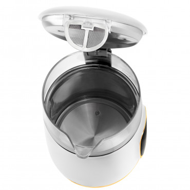 Adler Kettle with LED Display | AD 1305 | Electric | 2200 W | 1.7 L | Plastic | 360 rotational base | White/Gold
