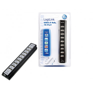 Logilink | USB 2.0 Hub-10 port whit power adapter